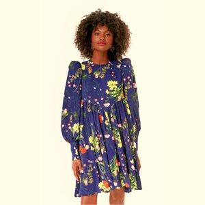 Tuckernuck Pomander Place Spencer Puff Sleeve Mini Dress in Wildflower Floral L